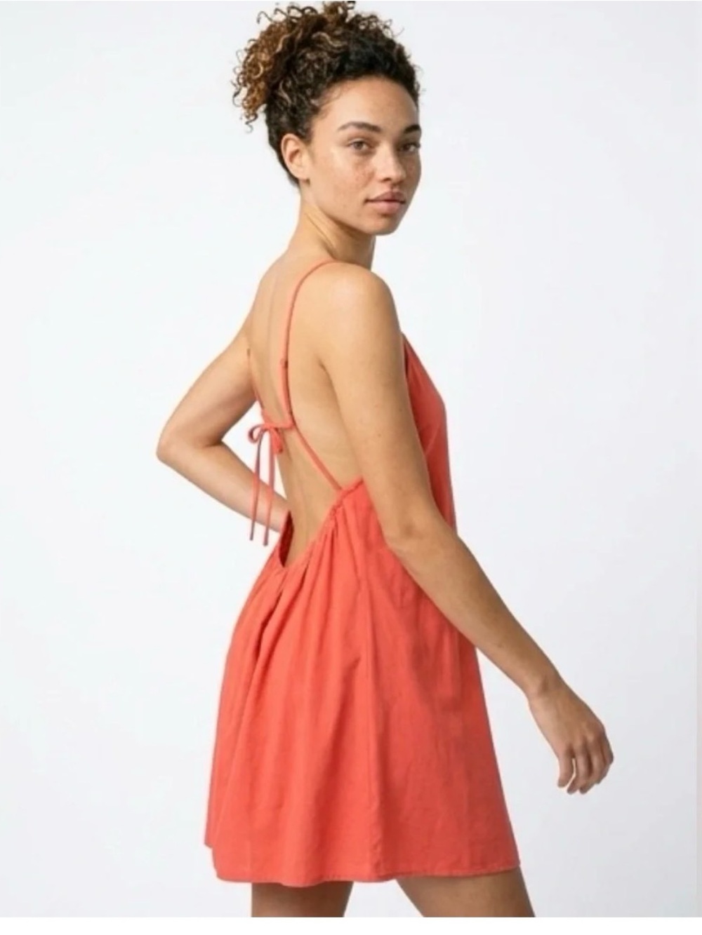 a new day Coral Backless Spaghetti Strap Mini Dress